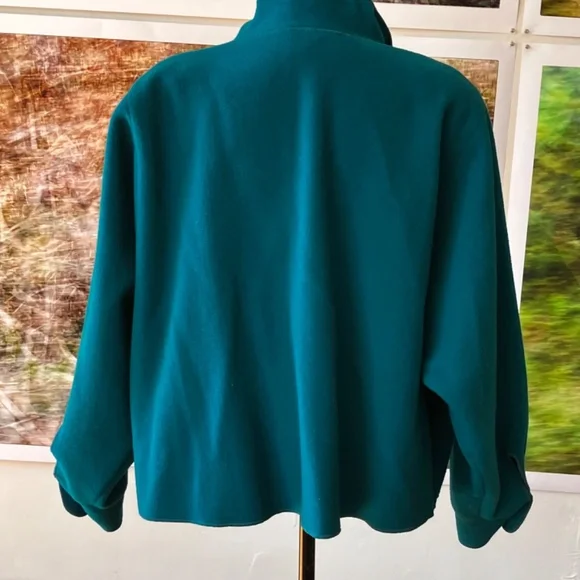Turquoise Wool sleeved cape jacket - Picture 6 of 13